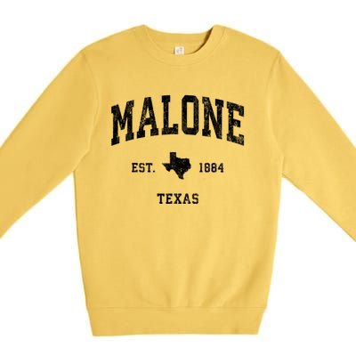 Malone Texas Tx Vintage Athletic Premium Crewneck Sweatshirt