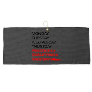 Monday Tuesday Thursday Practice Qualifying Race Day Large Microfiber Waffle Golf Towel