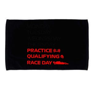 Monday Tuesday Thursday Practice Qualifying Race Day Microfiber Hand Towel