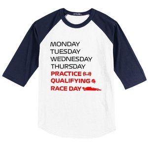 Monday Tuesday Thursday Practice Qualifying Race Day Baseball Sleeve Shirt