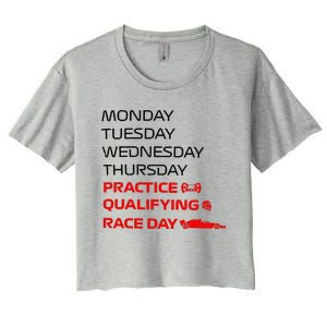 Monday Tuesday Thursday Practice Qualifying Race Day Women's Crop Top Tee