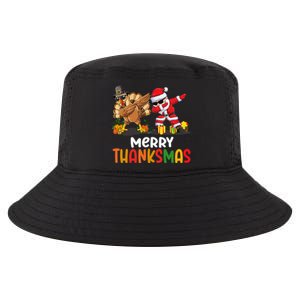 Merry Thanksmas Turkey With Pilgrim Hat And Santa Dabbing Gift Cool Comfort Performance Bucket Hat