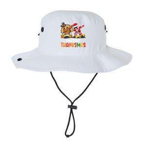 Merry Thanksmas Turkey With Pilgrim Hat And Santa Dabbing Gift Legacy Cool Fit Booney Bucket Hat