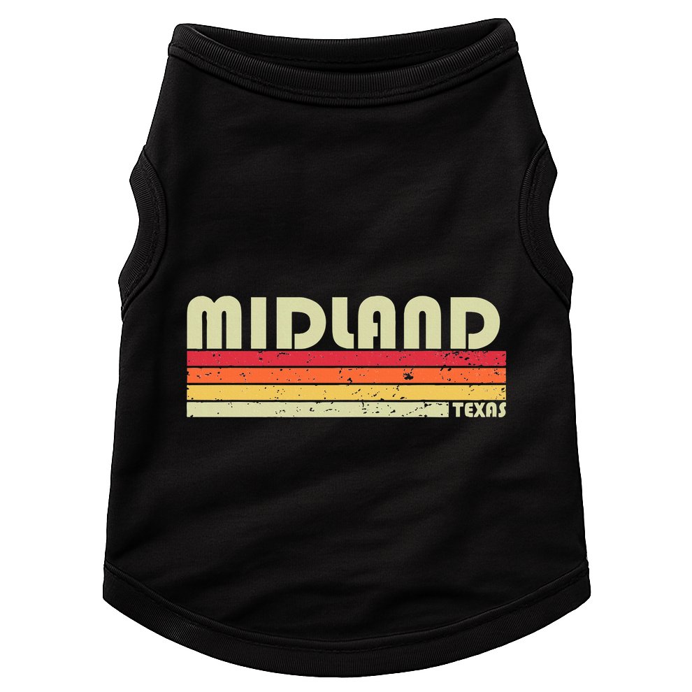 Midland Tx Texas Funny City Home Roots Gift Retro 70s 80s Doggie Tank