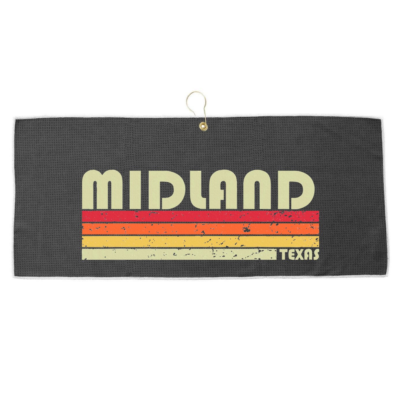 Midland Tx Texas Funny City Home Roots Gift Retro 70s 80s Large Microfiber Waffle Golf Towel