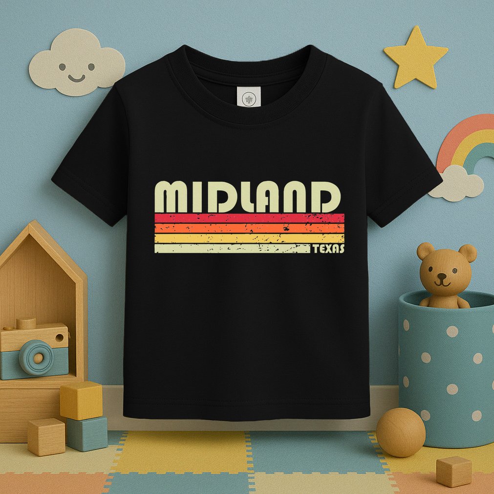 Midland Tx Texas Funny City Home Roots Gift Retro 70s 80s Toddler T-Shirt