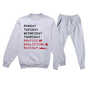 Monday Tuesday Thursday Practice Qualifying Race Day Premium Crewneck Sweatsuit Set