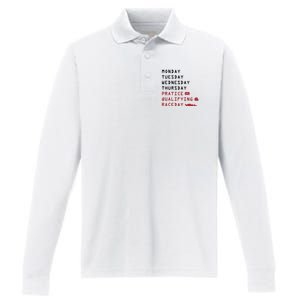 Monday Tuesday Thursday Practice Qualifying Race Day Performance Long Sleeve Polo