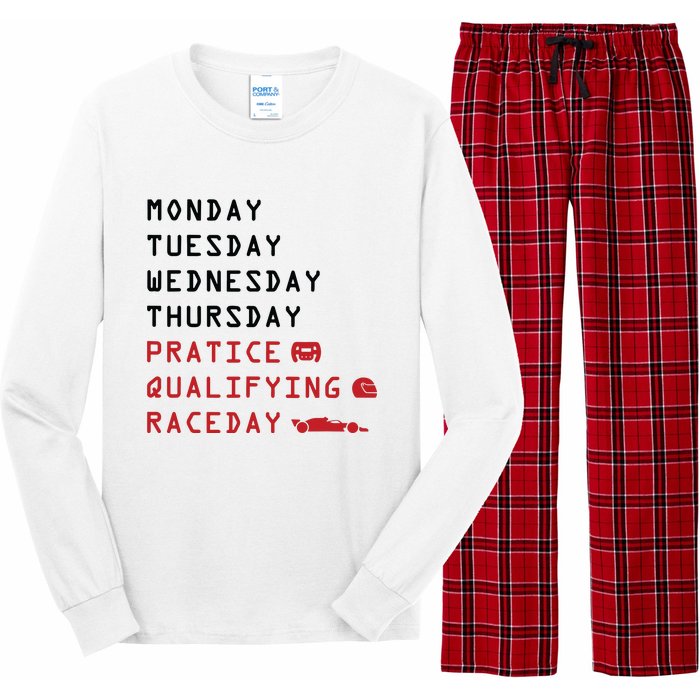 Monday Tuesday Thursday Practice Qualifying Race Day Long Sleeve Pajama Set