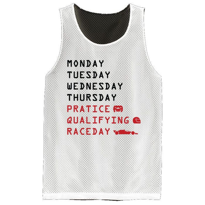 Monday Tuesday Thursday Practice Qualifying Race Day Mesh Reversible Basketball Jersey Tank