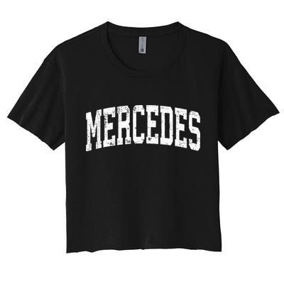 Mercedes Texas Tx Vintage Athletic Sports Design Crop Top