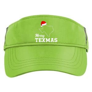 Merry Texmas Texas State Christmas Light Outline Santa Hat Adult Drive Performance Visor