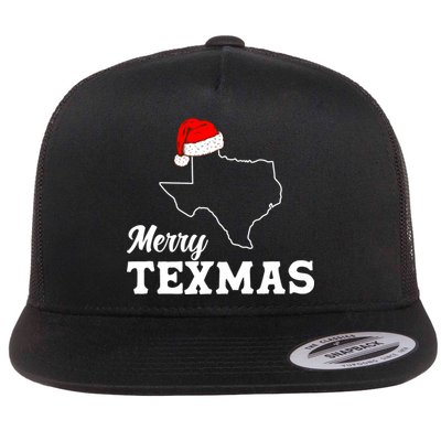 Merry Texmas Texas State Christmas Light Outline Santa Hat Flatbill Hat