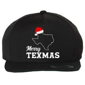 Merry Texmas Texas State Christmas Light Outline Santa Hat Wool Snapback Cap