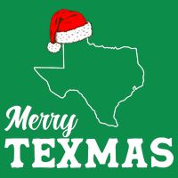 Merry Texmas Texas State Christmas Light Outline Santa Hat Hoodie