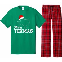 Merry Texmas Texas State Christmas Light Outline Santa Hat Pajama Set