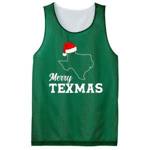 Merry Texmas Texas State Christmas Light Outline Santa Hat Mesh Reversible Basketball Jersey Tank