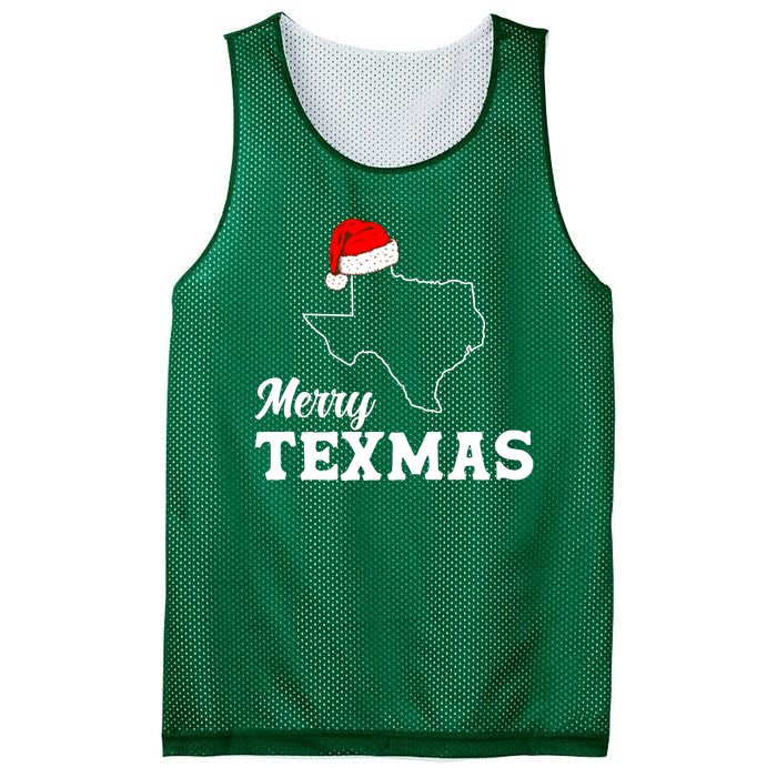 Merry Texmas Texas State Christmas Light Outline Santa Hat Mesh Reversible Basketball Jersey Tank