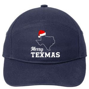 Merry Texmas Texas State Christmas Light Outline Santa Hat 7-Panel Snapback Hat