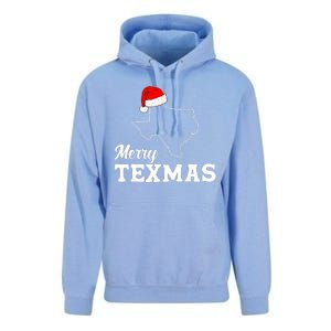 Merry Texmas Texas State Christmas Light Outline Santa Hat Unisex Surf Hoodie