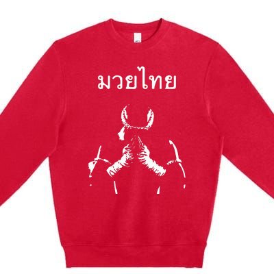 Muay Thai Thai Boxing Gift For Muay Thai Fighter Premium Crewneck Sweatshirt