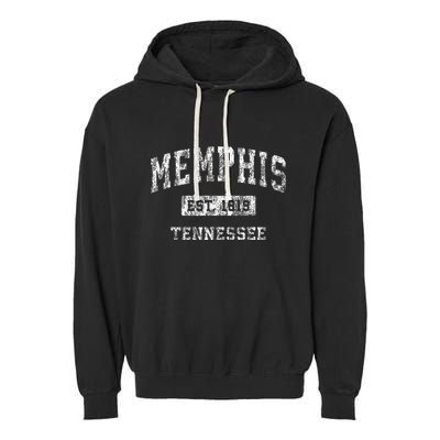Memphis Tennessee Tn Vintage Established Garment-Dyed Fleece Hoodie