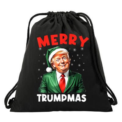 Merry Trumpmas Trump Christmas Santa Hat Gift Drawstring Bag