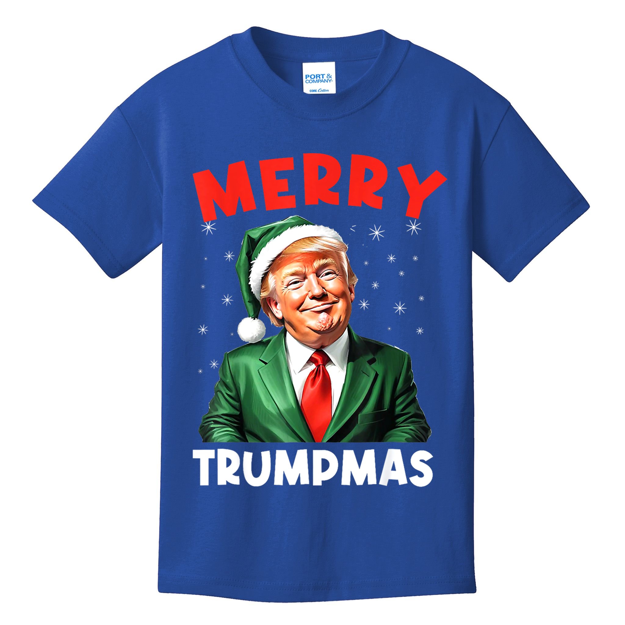 Merry Trumpmas Trump Christmas Santa Hat Gift Kids T-Shirt