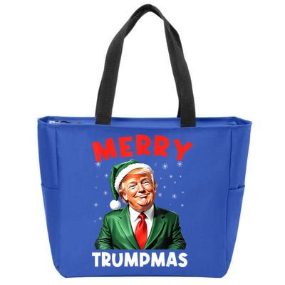 Merry Trumpmas Trump Christmas Santa Hat Gift Zip Tote Bag