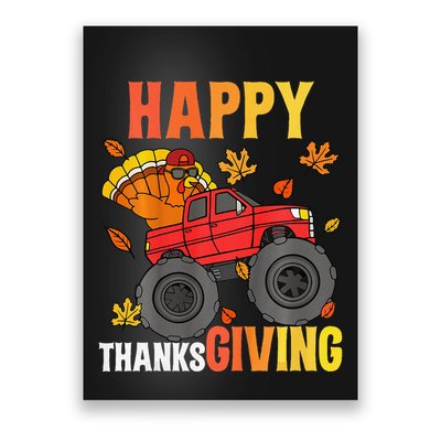 Monster Truck Turkey Happy Thanksgiving Gift Poster