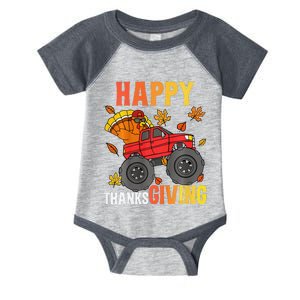 Monster Truck Turkey Happy Thanksgiving Gift Infant Baby Jersey Bodysuit