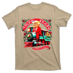 Matching Trump Train Coming To Town Trump 2024 Xmas T-Shirt