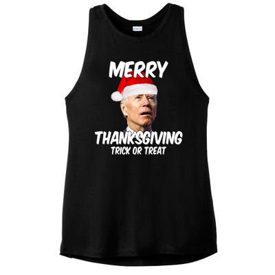 Merry Thanksgiving Trick Or Treat Funny Christmas Joe Biden Ladies PosiCharge Tri-Blend Wicking Tank