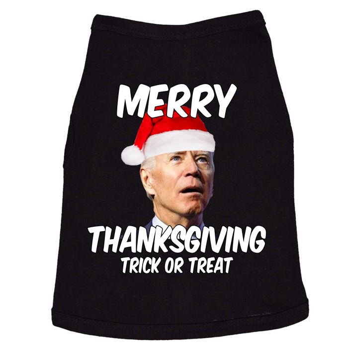 Merry Thanksgiving Trick Or Treat Funny Christmas Joe Biden Doggie Tank