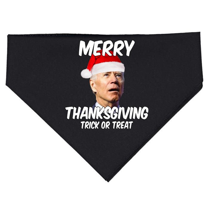 Merry Thanksgiving Trick Or Treat Funny Christmas Joe Biden USA-Made Doggie Bandana