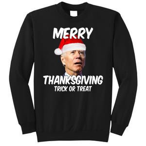 Merry Thanksgiving Trick Or Treat Funny Christmas Joe Biden Sweatshirt