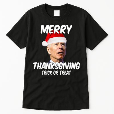Merry Thanksgiving Trick Or Treat Funny Christmas Joe Biden Tall T-Shirt