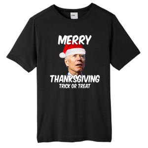 Merry Thanksgiving Trick Or Treat Funny Christmas Joe Biden Tall Fusion ChromaSoft Performance T-Shirt