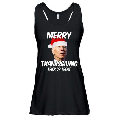 Merry Thanksgiving Trick Or Treat Funny Christmas Joe Biden Ladies Essential Flowy Tank