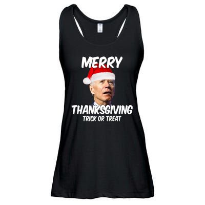 Merry Thanksgiving Trick Or Treat Funny Christmas Joe Biden Ladies Essential Flowy Tank