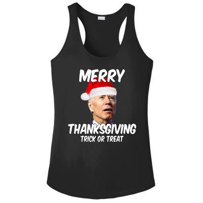 Merry Thanksgiving Trick Or Treat Funny Christmas Joe Biden Ladies PosiCharge Competitor Racerback Tank