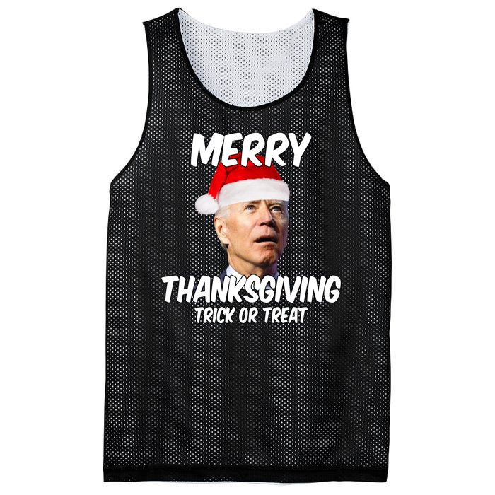 Merry Thanksgiving Trick Or Treat Funny Christmas Joe Biden Mesh Reversible Basketball Jersey Tank