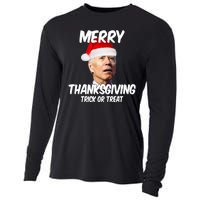 Merry Thanksgiving Trick Or Treat Funny Christmas Joe Biden Cooling Performance Long Sleeve Crew