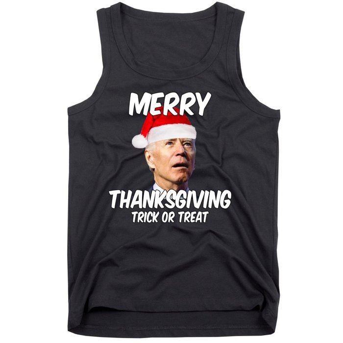 Merry Thanksgiving Trick Or Treat Funny Christmas Joe Biden Tank Top