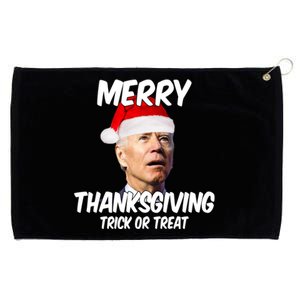 Merry Thanksgiving Trick Or Treat Funny Christmas Joe Biden Grommeted Golf Towel