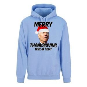 Merry Thanksgiving Trick Or Treat Funny Christmas Joe Biden Unisex Surf Hoodie