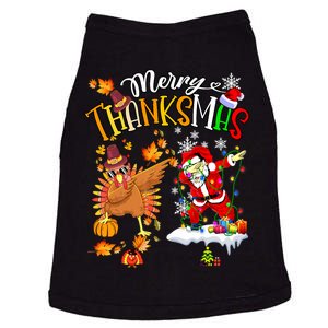 Merry Thanksmas Thanksgiving Christmas Turkey Santa Dabbing Doggie Tank