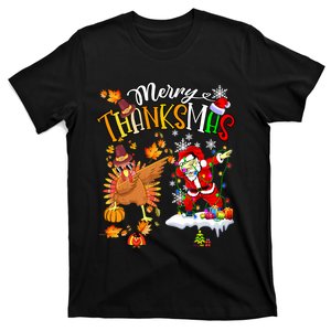 Merry Thanksmas Thanksgiving Christmas Turkey Santa Dabbing T-Shirt