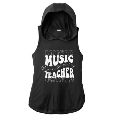 Music Teacher Teacher Life Love Music With Teacher Gifts Ladies PosiCharge Tri-Blend Wicking Draft Hoodie Tank