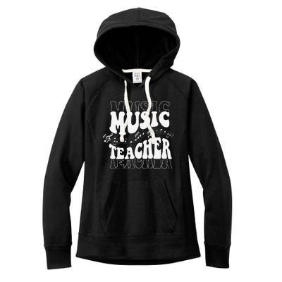 Music Teacher Teacher Life Love Music With Teacher Gifts Women's Fleece Hoodie